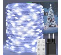 BESCOST Luci Natale Esterno 50m500led Luci Albero di Natale con Telecomando Catena Luminosa Esterno IP65 Impermeabile con 8 Modalità/Timer per Decorare Natale, Giardino Bianco Freddo