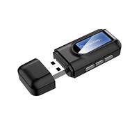 BesDirect Trasmettitore e Ricevitore Bluetooth 5.0, Adattatore Bluetooth Portatile con Schermo LCD, Ricevitore trasmettitore Adattatore Musicale USB Stereo AUX da 3,5 mm per Auricolare TV per PC Auto