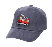 Besforta Carino camion dei pompieri ricamo bambini berretti da baseball lavati regolabili cappelli da baseball per ragazzi ragazze, Blu, 2-8