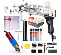 BESGEER Kit Completo di Pistola per Tufting, Kit Base per Principianti, Tufting Gun Set con Tufting Trimmer, Pistola 2 in 1 Cut Pile & Loop Pile con Tagliabordi, Stoffa e Filato (Nero)