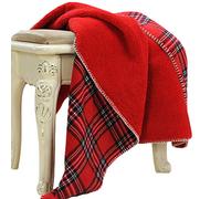 Beskie, Coperta in pile per divano, letto, viaggi, colore: rosso e nero, motivo tartan a quadri, decorazione per la casa, calda e accogliente, 129,5 x 160 cm