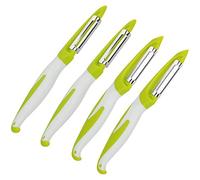 BESLIME 4pcs Pelapatate Pelaverdure in Acciaio Inossidabile,Pelapatate con Lama Girevole in Acciaio Inossidabile e Impugnatura Antiscivolo per Verdure e Frutta