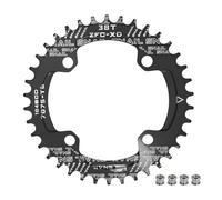 BESNIN 104 BCD Corona Rotondo 30/32/34/36/38/40/42/44/46/48/50/52 Denti Corone Singolo in Lega di Alluminio per 7/8/9/10/11/12 velocità MTB, BMX, Bici da Strada (Nero, 38T Rotondo)