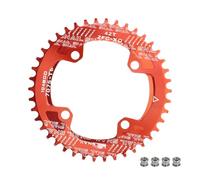 BESNIN 104 BCD Corona Rotondo 30/32/34/36/38/40/42/44/46/48/50/52 Denti Corone Singolo in Lega di Alluminio per 7/8/9/10/11/12 velocità MTB, BMX, Bici da Strada (Rosso, 42T Rotondo)