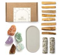 BESOULS Edizione Premium I Sogni Diventano Realtà 8 Palo Santo Purificazione Negatività 2 Smudge Salvia Bianca 5 Pietre Magiche Vassoio Artigianale QR Guida Digitale (I sogni diventano realtà)