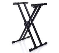 bespeco KS22 - Supporto professionale doppio per tastiera, regolazione con maniglia
