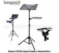 Bespeco LPS100 supporto laptop videoproiettore universale in metallo regolabile