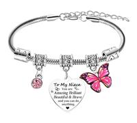 BESPMOSP Braccialetti con scritta "To My Niece" - Braccialetto ispiratore per nipote, compleanno, laurea, regalo di incoraggiamento per nipoti, regalo da zia zio