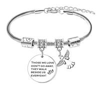 BESPMOSP Braccialetto commemorativo con ciondolo a forma di angelo custode, regalo per la perdita di madri e padri, regalo commemorativo