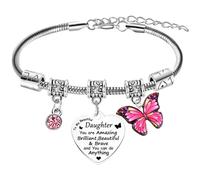 BESPMOSP Braccialetto ispiratore per figlia con scritta in lingua inglese "To My Daughter", regalo di compleanno, regalo di laurea, regalo di laurea, regalo per figlie