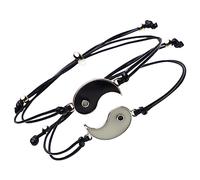 BESPORTBLE 1 Paio Bracciale Yin Yang Tai Chi braccialetto yin-yang braccialetti per relazioni a distanza braccialetti abbinati roba di corrispondenza per le coppie braccialetti yin yang lega