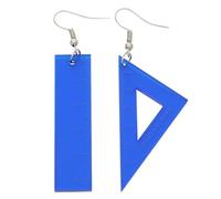 BESPORTBLE 1 Paio Di Orecchini A Triangolo Con Righello Orecchini Turchesi Per Ragazze Orecchini A Bottone Per Donne Orecchini Pendenti Con Righello Orecchini Creativi Con Righello