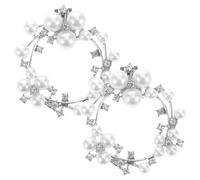 BESPORTBLE 1 Paio fermagli per scarpe con perle spille da sposa fibbia per scarpe rotonda in cristallo spilla di cristallo fibbia della scarpa perni circolari strass bianca