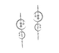 BESPORTBLE 1 Paio Flash Diamond Star Moon Orecchini semplici orecchini a pennaglie per le donne orecchini scintillanti orecchini pendenti da donna orecchini da donna pendenti Zircone bianca