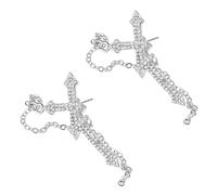 BESPORTBLE 1 Paio orecchini a croce orecchino attraverso Anelli sterlina Accessori per le orecchie decori dell'orecchio d'epoca orecchini di moda orecchini delicati lega Silver