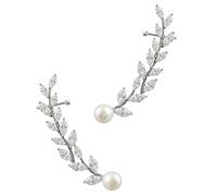 BESPORTBLE 1 Paio Orecchini a Foglia Di Salice Orecchio Orecchini a Foglie Orecchini a Forma Di Foglia Per Rampicante Fogliare Orecchini Da Scalatore Da Sposa Rampicanti Fogliari Argento Rame