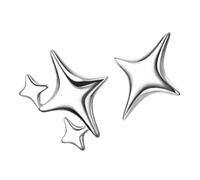 BESPORTBLE 1 Paio Orecchini a quattro stelle orecchini delle ragazze da ragazza a bottone creativi unici accessori stella per le donne argento