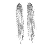 BESPORTBLE 1 Paio Orecchini Di Strass Orecchini a Cascata Pendente Di Dichiarazione Di Strass Orecchini Pendenti Con Nappine Orecchini Pendenti Lunghi Silver Lega