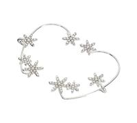 BESPORTBLE 1 Paio Orecchini involucro dell'orecchio di strass involucro dell'orecchio del fiocco di neve gancio per l'orecchio di strass polsini per le orecchie da donna lega Argento
