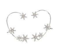 BESPORTBLE 1 Paio Orecchini orecchino involucro dell'orecchio del fiocco di neve dichiarazione polsino dell'orecchio di strass clip per le orecchie da donna lega Argento