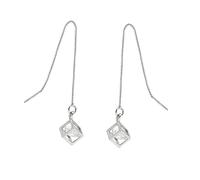 BESPORTBLE 1 Paio Orecchini quadrati gioielli da donna Orecchini da donna l'orecchio penzola penzoloni per le orecchie orecchini geometrici caduta dell'orecchio Argento