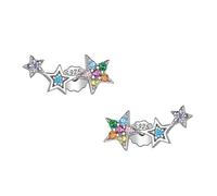 BESPORTBLE 1 Paio Orecchini zirconi in argento sterling perno decorazioni per orecchie a stella sterlina orecchino a stella Orecchini a stelle a cinque punti argento sterling s925 Colorato