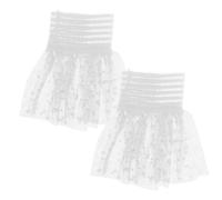 BESPORTBLE 1 Paio Polsini Con Rifiniture in Pizzo Polso Ragazzo Polsino Accessori Delicato Decorazione Cuffia a Mano Guanti Senza Dita in Pizzo Da Donna Manette Chiffon Bianca