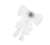 BESPORTBLE 1 Pezzo Decorazione Del Colletto Spettaio Arco Fiocco Di Spilla Back Spilla a Fiocco Spillo Perni Spille Smaltate Signora Formale Spilla Da Cravatta Per Ragazze Bianca