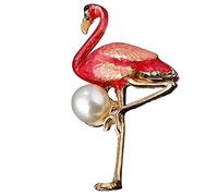 BESPORTBLE 1 Pezzo Spilla Fenicottero Spilla Animale Pettorina Di Perle Spilla Di Perle Sul Petto Spilla Chic Flamingo Smellpin Pettorale Smaltato Spilla Smaltata Lega Rosso