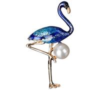 BESPORTBLE 1 Pezzo spilla fenicottero spilla chic pettorale in lega spilla di perle sul petto pettorina di perle pettorale smaltato fermaglio decorativo spilla smaltata Blue