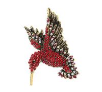 BESPORTBLE 1 Pezzo Stumetta Per Uccelli Diamantato L' Spilla Da Collare a Uccellino Pin Del Vestito Spilla Di Uccelli Spilla Unisex Back Uomini e Donne Spilla Di Diamanti Rosso