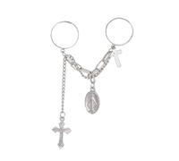 BESPORTBLE 1 Pz Anello a Catena a Due Dita Per Dito Chiave Anello Modellabile a Croce Accessorio Di Gioielli Di Moda Gioielli Ad Anello a Mano Anello Di Gioielli Lega