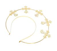 BESPORTBLE 1 Pz Fascia Halo di Nostra Signora d'oro nuziale hair charms hair jewelry coroncina sposa copricapo dorato femminile i delle donne adornano metallo comune Golden