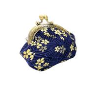 BESPORTBLE 1 Pz. Portafoglio in fiore di ciliegio portamonete wallet gabs portafogli piccolo borsa pochette d'epoca mini bag stampata a caldo portafoglio vintage custodia stoffa Blue
