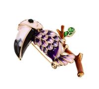 BESPORTBLE 1 Pz Spilla di pappagallo di diamanti smalto Spille perni spillo spilla pappagallo in lega pettorale a pappagallo distintivo goccia d'olio Lega di zinco Viola,porpora