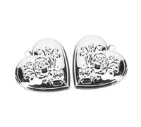 BESPORTBLE 1 Set Box A Ciondolo Fotografico Titolare Della Foto Collana Del Medaglione Dorato Gioielli Commemorativi Medaglione Della Collana Pendente Memoriale Chiave Argento Metallo 2 Pezzi
