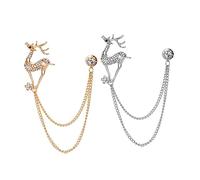 BESPORTBLE 1 Set Corso Diamante-intarsato Carino Smalto Spilla A Catena Con Nappe Nozze Spille Decorazione Del Matrimonio Spilla Catena Spilla Da Collo A Camicia Strass 2 Pezzi