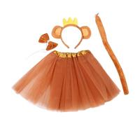BESPORTBLE 1 set di costume da scimmia per bambini: costume da scimmia con gonna, orecchie e coda - accessorio divertente per la coda per feste nella giungla