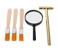 BESPORTBLE 1 set di kit per scavi di pietre preziose Discovery, set di scavi archeologici, gioco di finzione, lente d'ingrandimento, martello, spazzola, scalpello per bambini, educativo, scienza,