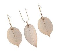 BESPORTBLE 1 Set Di Orecchini A Foglia Collana Gioielli Per Donne Collana Con Ciondolo Per Donne Orecchini Collane Girocollo Per Ragazze Collana Per Ragazze Collana A Foglia