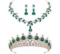 BESPORTBLE 1 Set Di Orecchini E Collana A Per Donne Collane Di Gioielli Orecchini Da Sposa A Kit Di Corone Per Donne Diademi Da Sposa Per La Sposa Corone Da Sposa In Lega