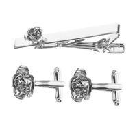 BESPORTBLE 1 Set Gemelli Rosa Argento Luminosi Seta Elegante Per Uomo Testimoni Dello Sposo Da Classico Coperture Accessori Cravatta Nozze Polsini Decori Per Gemelli Uomini Gemelli Ottone