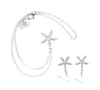 BESPORTBLE 1 Set l'orecchio penzola orecchini di stelle marine per gioielli stella collana a forma di stella eleganti orecchini Collana creativa Accessori chic catena del collo Arancia