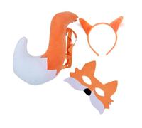 BESPORTBLE 1 Set Set da vestire per la volpe Maschere costume cosplay per peluche coda code Fascia per prestazioni arredamento della fascia tessuto non tessuto Orange