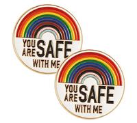 BESPORTBLE 1 Set Spilla Di Lettere Arcobaleno Perni Orgoglio Pin Di Risvolto Moda Smalto Pin Per Zaini Perno Per Zaini Spilla Per Abbigliamento Spilla Decorativa Smaltata Metallo 2 Pezzi