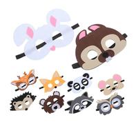 BESPORTBLE 10 Maschere Animali per Feste Set Cartoni Animati Cervo Riccio Panda Procione Gufo Coniglio Volpe per Natale e Halloween