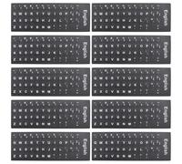 BESPORTBLE 10 Pezzi Adesivi per Tastiera PC in PVC Bianco, Layout | Casa e Scuola, Compatibili Tastiere in Lingua Straniera, Stile Ordinato e Facile Applicazione