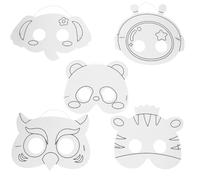 BESPORTBLE 10 Pezzi Maschere di Carta Bianche DIY per Feste e Cosplay, Maschere da Dipingere a Mano in Carta per Sviluppare Abilità Manuali, 5 Tipologie Diverse per Feste e Carnevale