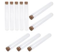 BESPORTBLE 10 pezzi Provette in Vetro Trasparente Fondo Tondo con Tappo in Sughero Naturale Contenitori Multiuso per Fiammiferi Oli Essenziali e Profumi Bottiglie Resistenti e Portatili