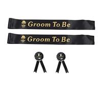 BESPORTBLE 10 Set Spalla spalla e seni suite sposo svelare genere addio nubilato fascia decorativa di fidanzamento cintura galateo da festa fascia in raso fusciacche da uomo Stoffa Nero